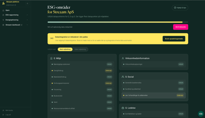 ESG forside – profil og data overblik